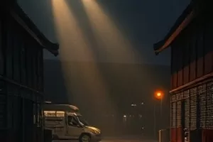 《听风者手记》剧照：山顶测风塔前记录的观测员